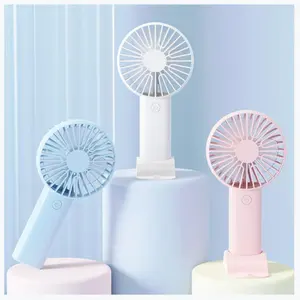 Usb Oplaadbare Lucht Koeler Handheld Elektrische Ventilator Kleine Handheld Draagbare Telefoon Houder Mini Fan