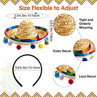 Mini Mexikanischer Sombrero Hut Cinco De Mayo Sombrero Stirnband Hut für Haustiere Hund Katze Sombrero Hüte Party Dekorationen Zubehör