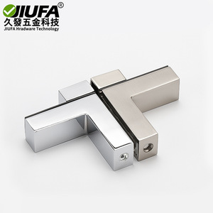 Support de fixation pour étagère Jiufa F-Type en verre 76x98mm, finition brossée brillante, pour fixation de panneaux en bois et verre - Product Image 3