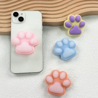 Support de téléphone portable en silicone souple et mignon, design chat, portable, pour bureau et lit, avec fonction béquille mains libres, compatible 4-8 pouces