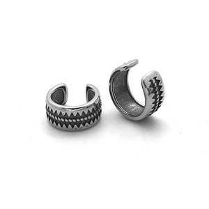 Pendientes de clip yunnique con patrón geométrico de acero de titanio para hombre, estilo punk, joyería para fiesta, sin perforación, clips para las orejas de acero inoxidable - Product Image 4