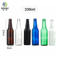 Bouteilles de bière et de soda gonflables en verre résistant à la pression ODM, vertes, 330 ml, pour fabricants de bière