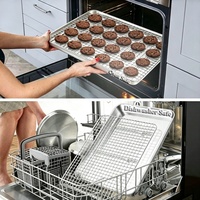 Ensemble de grilles de refroidissement en acier inoxydable robuste pour plaque à pâtisserie, facile à nettoyer, pour usage domestique en cuisine, plateau de cuisson carré pour four