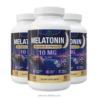 Comprimés de mélatonine naturelle pour le sommeil, article populaire sur Amazon, apaise l'humeur, sans gluten, absorption rapide, logo personnalisé, complément alimentaire