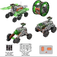 Juguete Educativo STEAM, Kit de Coche Robótico Inteligente 4 en 1, DIY 4WD, Robot de Programación Inteligente con Control Remoto para Niños