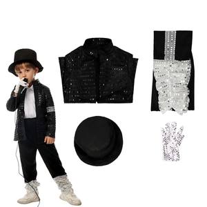 Disfraz de Halloween para Niño, Disfraz de Michael Jackson, Rey del Pop de los 80, <span class=keywords><strong>Billie</strong></span> Jean, Traje Negro, Cosplay, CARR-034 - Product Image 6
