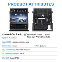 Reproductor Multimedia Android para Auto Navihua, Pantalla Vertical de 11.3 Pulgadas, Carplay, GPS, Radio, para Porsche Macan 2014-2017
