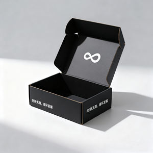 Boîte <span class=keywords><strong>d</strong></span>'avion noire de transport Boîtes en carton ondulé personnalisées extra rigides Matériaux recyclés Fermeture magnétique imprimable - Product Image 5
