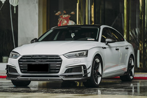 Pour <span class=keywords><strong>Audi</strong></span> A5 B9 2017-2019, lèvre de pare-chocs avant en fibre de carbone, jupe latérale, échappement, lèvre arrière, spoiler, neuf - Product Image 2