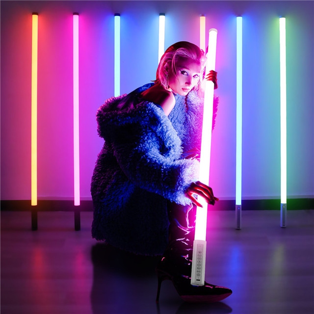 Disco Lights Motion Sensor USB-C Rechargeable RGB 5050 SMD LED Tube Light 18W 120cm CE Certified Studio DJ Stage Photo Booth