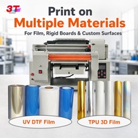 Imprimante UV jet d'encre multifonctionnelle automatique de bureau tout-en-un pour impression rouleau à rouleau et à plat, compatible films UV, DTF, AB, étiquettes 3D et films TPU