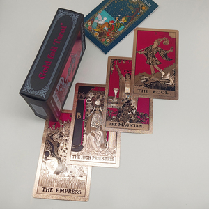 Divination 12x7cm Cartes de tarot en or Taille standard <span class=keywords><strong>pour</strong></span> débutants Jeu de société classique portable avec guide - Product Image 5