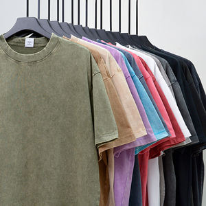 T-shirt Homme Vintage OEM ODM en Coton Pur Lavé 285 Grammes, Col Rond, Respirant, Style Urbain, Batik, Logo Personnalisé - Product Image 4