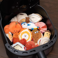 Porte-clés en peluche 3D sur le thème marin, crevettes et flétan, motif dessin animé, en fibre de polyester, personnalisable
