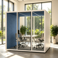 Cabine de bureau insonorisée Divo XXL, structure en aluminium, pour hôpital, école, centre commercial - Conception préfabriquée, écologique, autoportante, STC30dB
