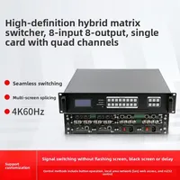Conmutador de Matriz Híbrido Sin Interrupciones Hardrock WS-QC-H88 Metal 4K 60Hz 8x8, 8 Entradas 8 Salidas, 50W, Modular, Control Remoto por Botones RS232, LAN