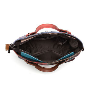 Bolso de Mano Colorido de Cuero Vacuno Genuino Andong para Mujer, Bolso de Hombro Elegante y Moderno, Bolso Tote de Gran Capacidad con Asa Superior - Product Image 5