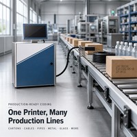 Mesin Pengkodean Inkjet Otomatis S1000 Printer Karakter Kecil Dot Matrix untuk Lini Produksi