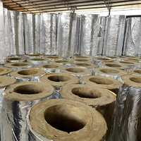 Tube d'isolation en fibre de 30mm de conception moderne feuille d'aluminium vente en usine haute densité 140K/140kg/m3 feuille de tuyaux en laine minérale de roche