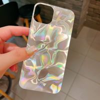 Carte PET à paillettes dégradées pour iPhone 16 15 14 13 12 11 Pro XR XS Max Shell Heart Laser Paper Clear Case Back Decorative Sticker