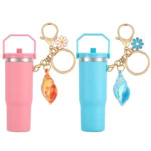 <b>Mini</b> Tumbler Keychain Cup with Lipstick Holder Women's Handbag and <b>Backpack</b> Charms for Graduation Halloween Diwali - Product Image 1