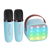 Machine de karaoké pour enfants et adultes, mini enceintes portables avec microphone sans fil et lumières, cadeaux de Noël et d'anniversaire pour filles