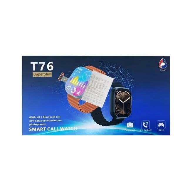 T76 AMOLED Silicone Band Card Insertable Smart Watch 4G Call Heart Rate Monitoring Sports Step Meter