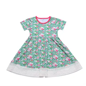 סיני סגנון ילדי תחפושת ילדי בגדי מותאם אישית 100 כותנה פרחוני הדפסת תינוק בנות סרוג שמלות