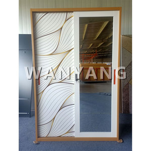 Armoire de rangement en acier pour la maison Almirah Mirrored Slide 2 doubles portes en métal Armoire Meubles de chambre à coucher - Product Image 4