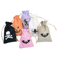 Sacs en tissu de coton personnalisés avec impression de logo, petits sacs en toile de jute avec cordon de serrage pour emballage de maquillage