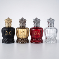 Flacons de parfum en verre facetté à bouchon couronne, flacons de parfum vides personnalisés, verre multicolore, vente en gros d'usine
