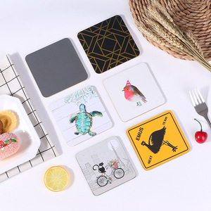 Promotional Cheap Heat Resistant Custom Printed bar Coasters square Placemats/cork Coasters