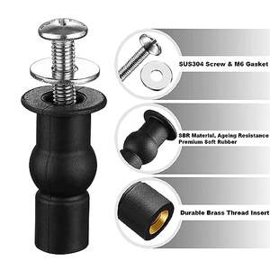 Tornillos de perno de <span class=keywords><strong>bisagra</strong></span> Fijaciones de <span class=keywords><strong>asiento</strong></span> de <span class=keywords><strong>inodoro</strong></span> Fijar tuercas superiores de goma expansibles Tornillos Montaje <span class=keywords><strong>Asiento</strong></span> Hardware Kit de piezas de repuesto - Product Image 5