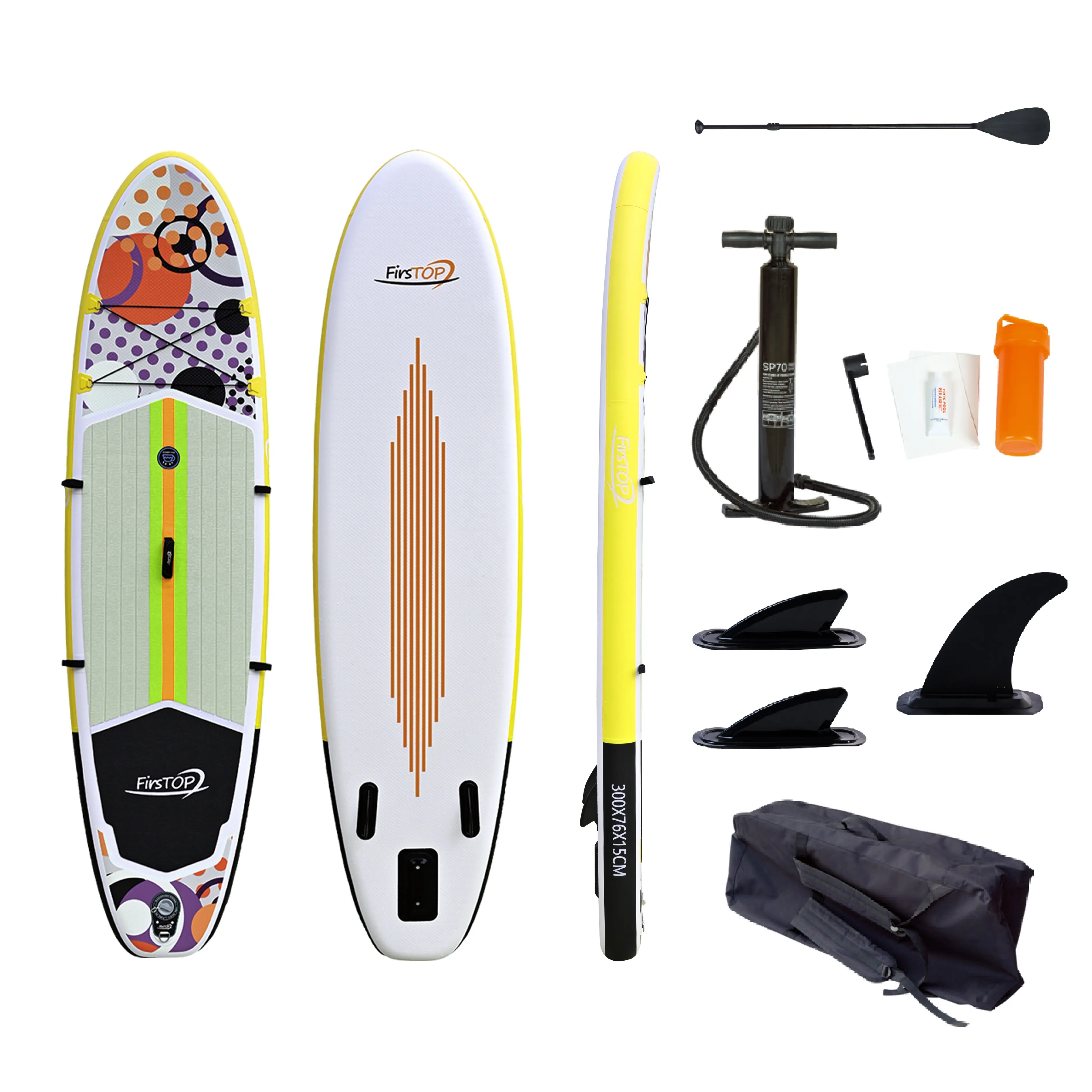 OEM Design Drops titch PVC-Material Aufblasbares Stand Up Padel Sup Boards Surfbrett mit Flossen