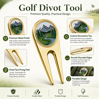 Ensemble cadeau de golf sportif en métal de haute qualité avec logo personnalisé, comprenant un chapeau, des gants, un outil de réparation de divots, un clip de chapeau, un marqueur de balle, un tee de golf et une boîte cadeau durable
