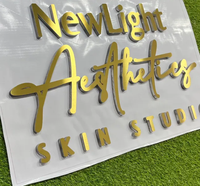 Benutzer definierte 3D Indoor Spa Dekor Laser geschnittene Metall Acryl SignHome Mall Büro Ästhetische Klinik Schönheits salon Weißlicht effekt
