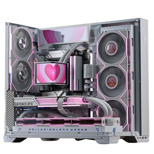 2025 New Style Core I7 14th 14700K 16G DDR5 RTX5060 Gaming PC Desktop with ATX Mid Tower & Fan for Business Use