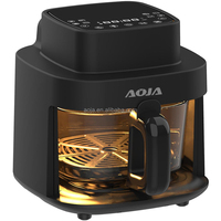 Friteuse à air numérique en verre transparent 5,5 L 1200 W avec écran tactile pour usage commercial et domestique
