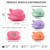 Jouet de bain lumineux en forme d'avion, flottant, clignotant, en caoutchouc, jouet de transport, lumière LED à changement de couleur, animaux pour le bain