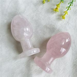 Grosir Natural 8-9cm Rose Quartz Anal Plug pink kristal Butt Plug penyembuhan - Product Image 5