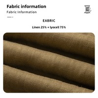 Pantalon décontracté pour homme en lyocell léger, coupe droite ample, motif arêtes de poisson, style Old Money, avec fermeture éclair mi-longue, idéal pour l'été