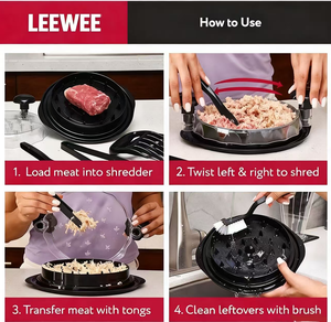 Desmenuzador de Pollo <span class=keywords><strong>Manual</strong></span>, Grande, Visible, Antideslizante, con Mango Ergonómico y Cepillo para Desmenuzar Carne en la Cocina - Product Image 3