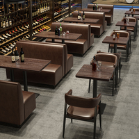 Bancs et tables en métal personnalisés pour restaurants et cafés, avec ensemble de canapés en cuir vert