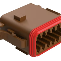 Conector de Cable Hembra Original Amphenol AT06-12SD de 12 Vías, Tipo D, IP67, Impermeable # 16 Contactos para la Industria Automotriz