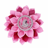 Sensibilisation au cancer du sein Royal et rose clair Satin ruban pétales faisant Corsage broche fille d'Isis symbole DOI fleur broche