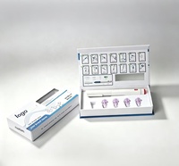 Caja de Embalaje Cosmético Personalizable, Caja Magnética con Acabado Láser Plateado en Relieve, Ventana, Péptidos, Bolígrafo Desechable y Reutilizable