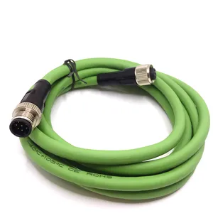 Electric M12 Threaded Plug Male Female 4Pin 5Pin 8Pin 12Pin M12 Power Cables with Network Connection