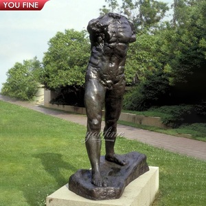 Sculpture d'homme marchant en <span class=keywords><strong>bronze</strong></span> <span class=keywords><strong>Rodin</strong></span> classique grandeur nature d'extérieur - Product Image 5