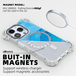 Coques de téléphone personnalisées en époxy pailleté AIKUSU Design, compatibles avec la charge sans fil, pour iPhone 17, 16, 15 Pro Max - Product Image 4