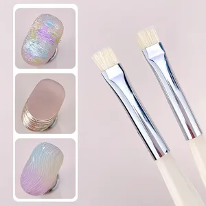 1/2pcs Nail Art Texture <b>Brush</b> Nail <b>Brush</b> Light Therapy <b>Brush</b> Plastic Manicure Painting Tool Transparent Acrylic Pen Holder - Product Image 5